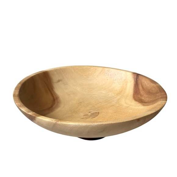 HANDMADE Large Wooden Footed Bowl - Picture 9 of 13